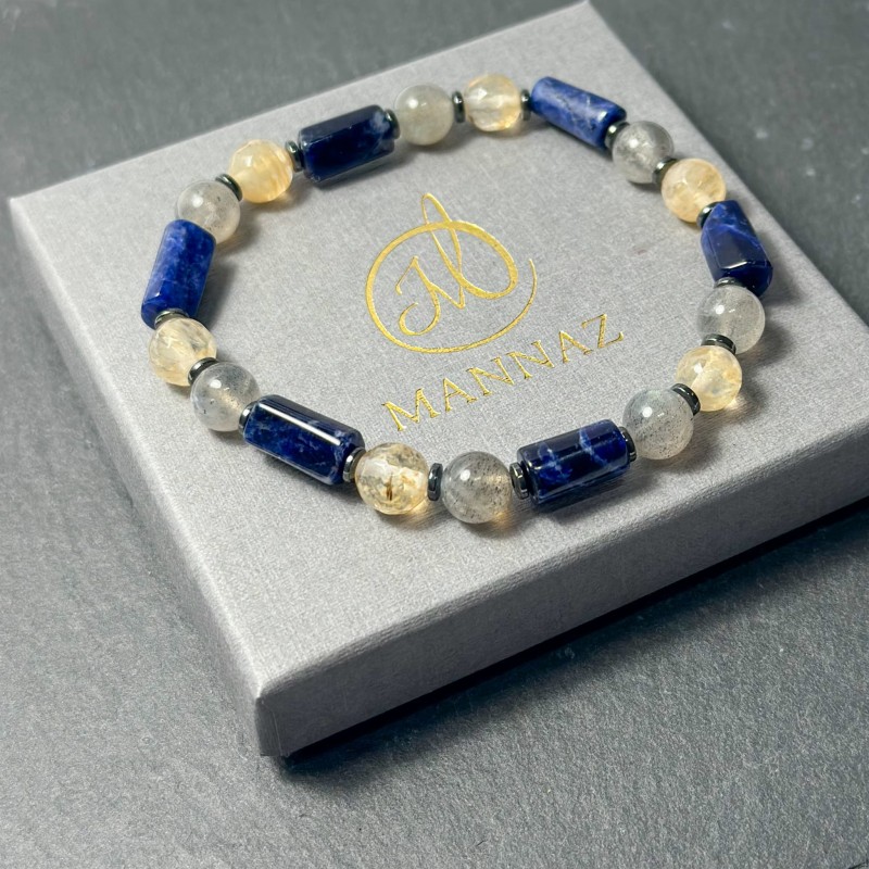 bransoletka męska z sodalitu