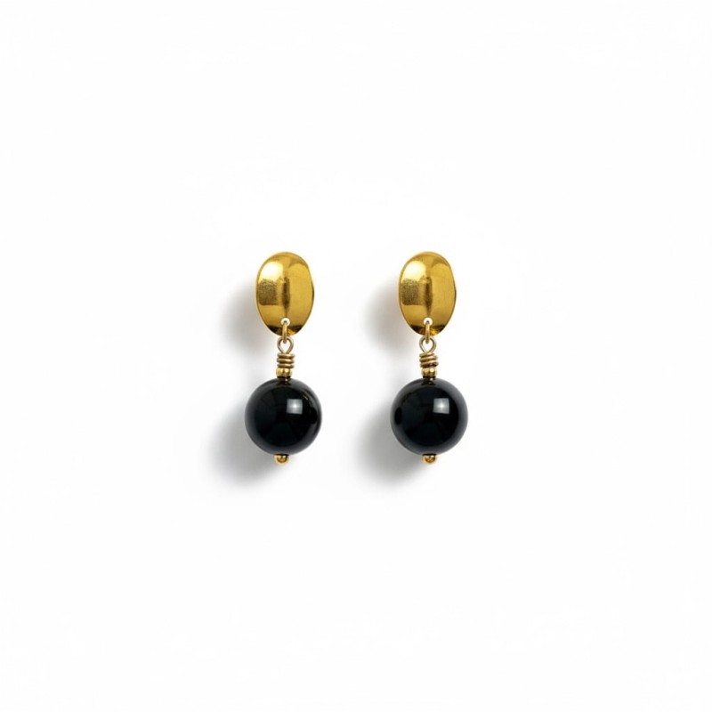 kolczyki z czarnym turmalinem