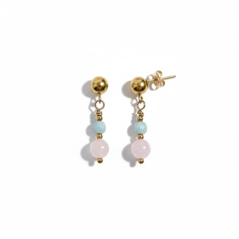 kolczyki z kwarcem różowym