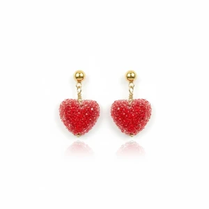 Kolczyki „Candy Heart” – czerwone serca w stylu żelków