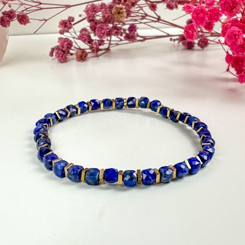 bransoletka na gumce z lapis lazuli